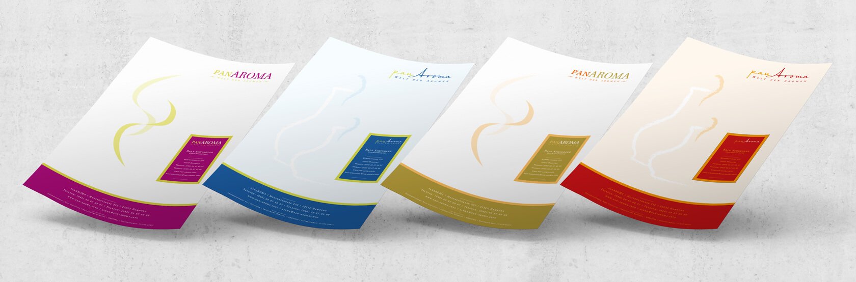 4 PanAroma Briefpapier-Vorentwürfe